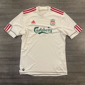 White Adidas 2009-2010 Liverpool Football/Soccer Jersey
